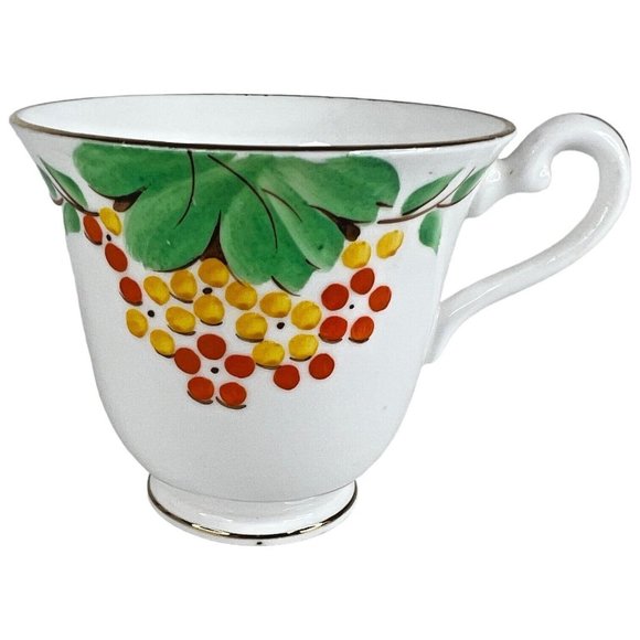 Vintage Rosina Bone China Tea Cup And Saucer Art Deco Style Made England Green - Picture 3 of 10